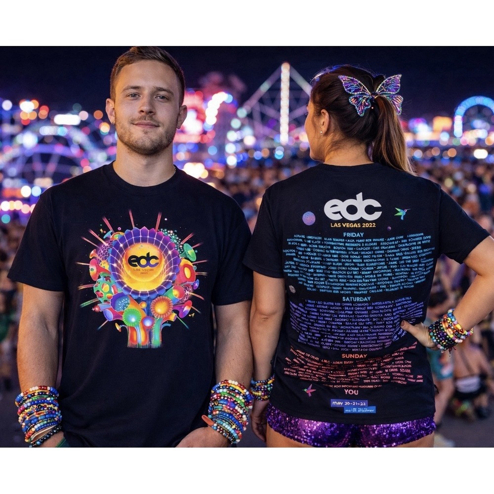 EDC Las Vegas Merch 2022 T Shirt SZ M  Insomniac Festival Rave EDM DaisyCarnival